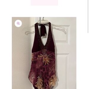 Cache Embellished Halter Top